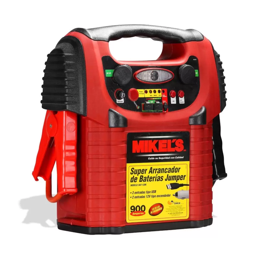 [MIK-BAT-120R] Arrancador De Baterías Jumper 900 Amp MIKELS BAT-120R
