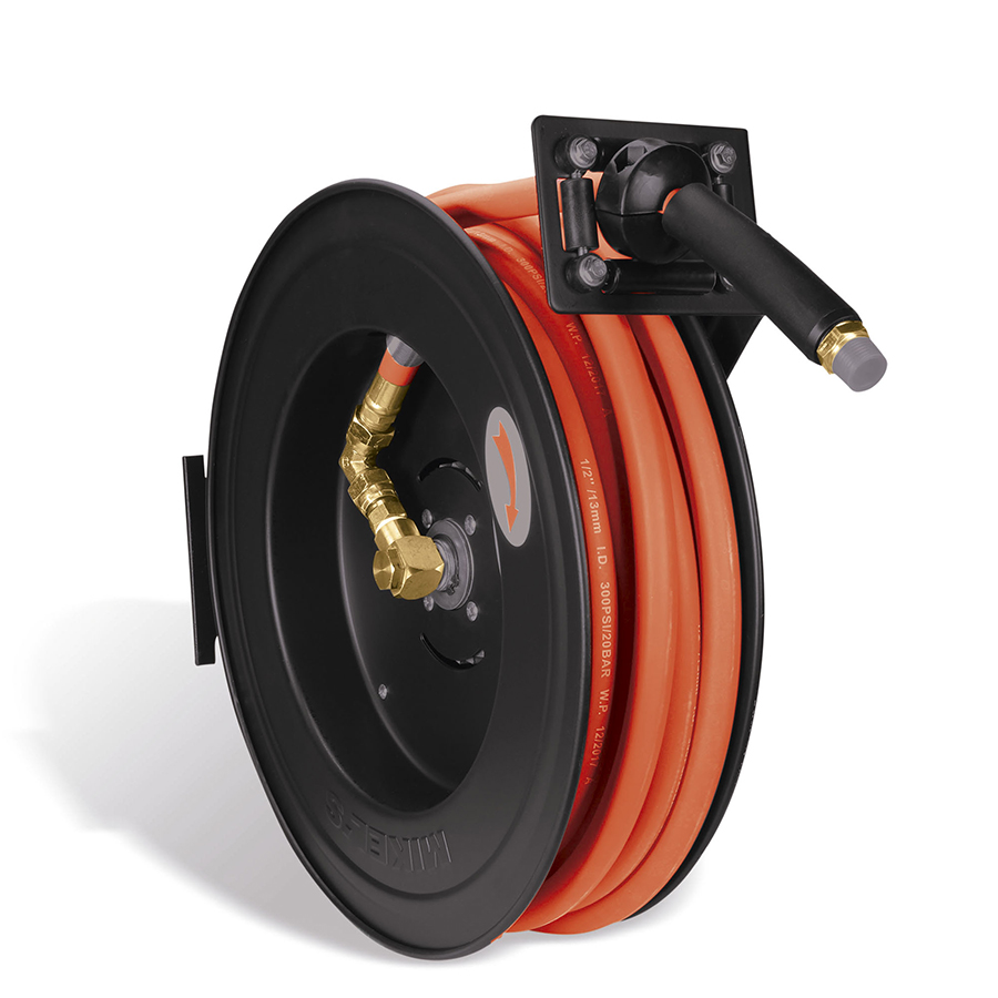 [MIK-CAM-3] Carrete De Acero Con Manguera 1/4” Sistema Retráctil 15 M