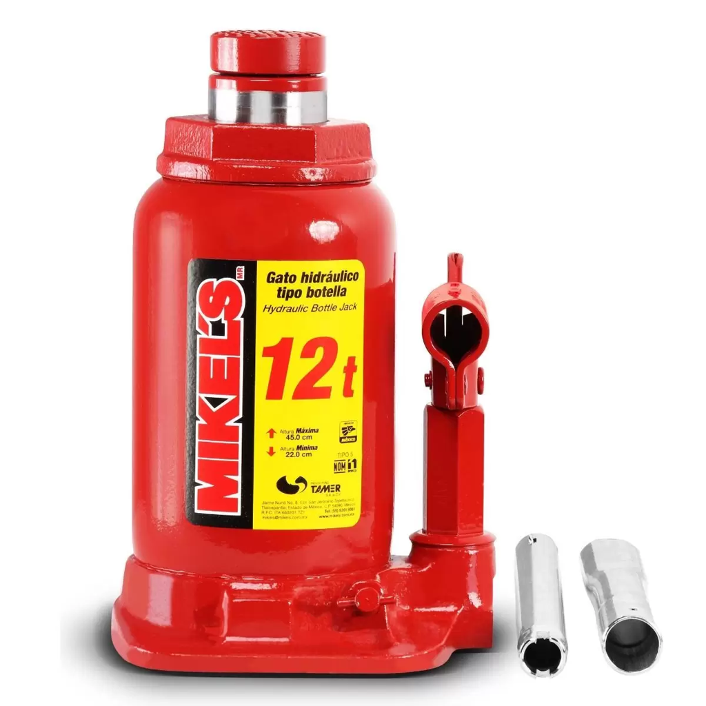 [MIK-GH-12] Gato Hidráulico De Botella Con Tornillo De Extensión 12 T MIKELS GH-12