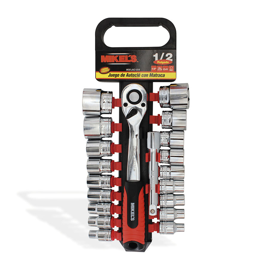 [MIK-JAC-1219] Dados Con Matraca 1/2", 20 Piezas