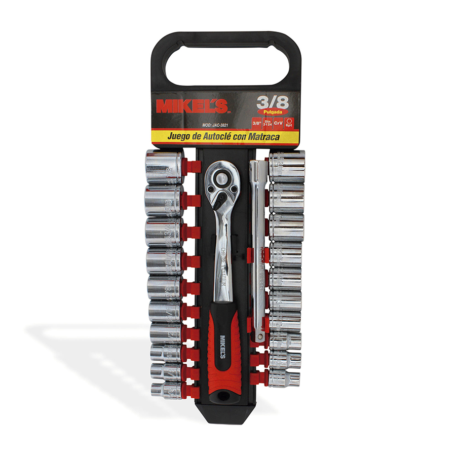 [MIK-JAC-3821] Dados Con Matraca 3/8", 22 Piezas