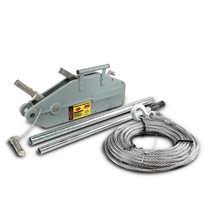 [MIK-MCAT-1200] Malacate Tirfor 1200 Kg (Ancho Cable 8 Mm X 20 Mts)