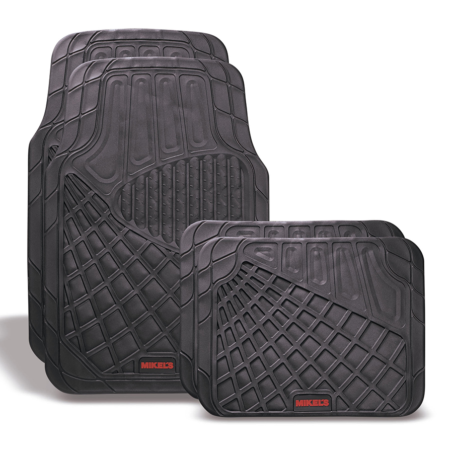 [MIK-TA-1] Tapetes Para Auto De Hule, Negro De Lujo