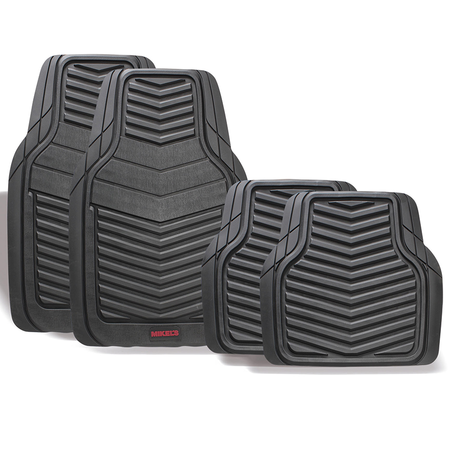 [MIK-TA-4] Tapetes Para Auto De Hule, Negro Premium