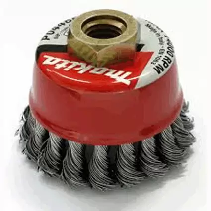 [P04472] Cepillo Circular De Copa 3-1/2" Multi Roscas Trenzadas 5/8"-M14