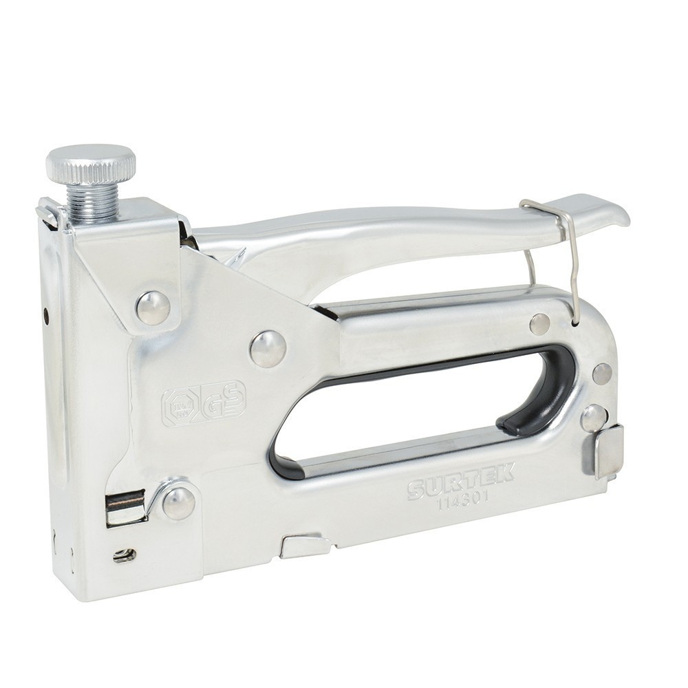 [SUR-114301] Engrapadora metalica tipo pistola con ajuste de presión para grapas de 5/32" a 9/16" Surtek 114301