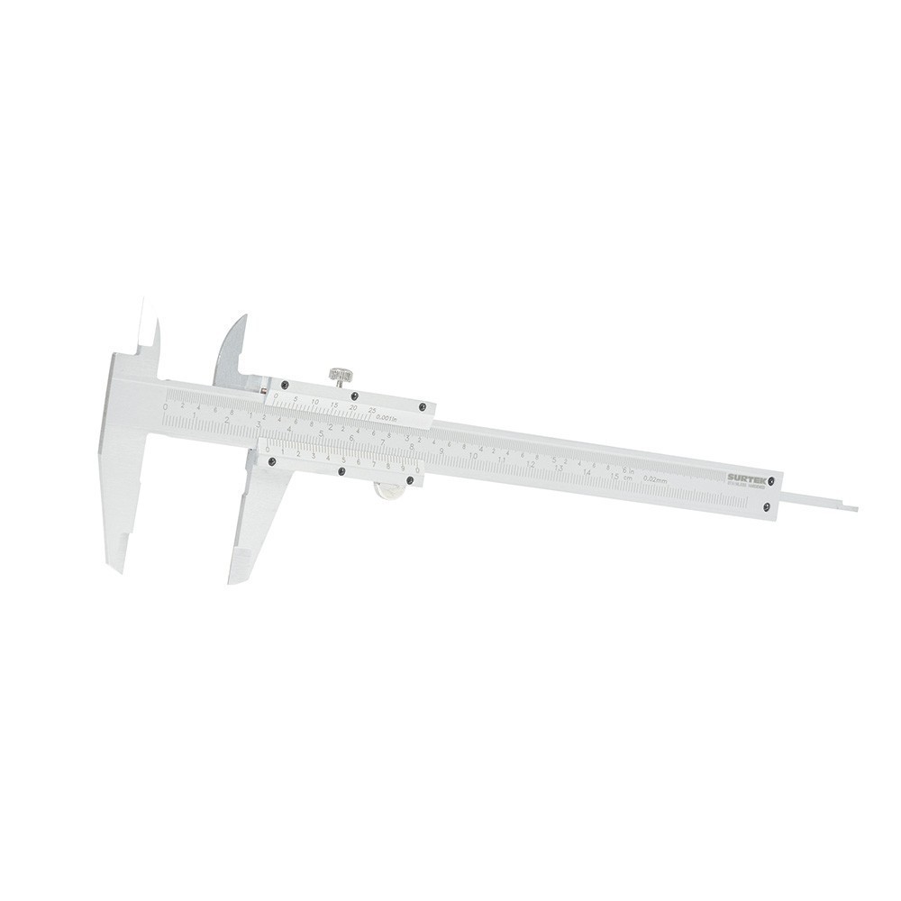 [SUR-122203] Calibrador en pulgadas y milímetros vernier 0 - 6" Surtek 122203