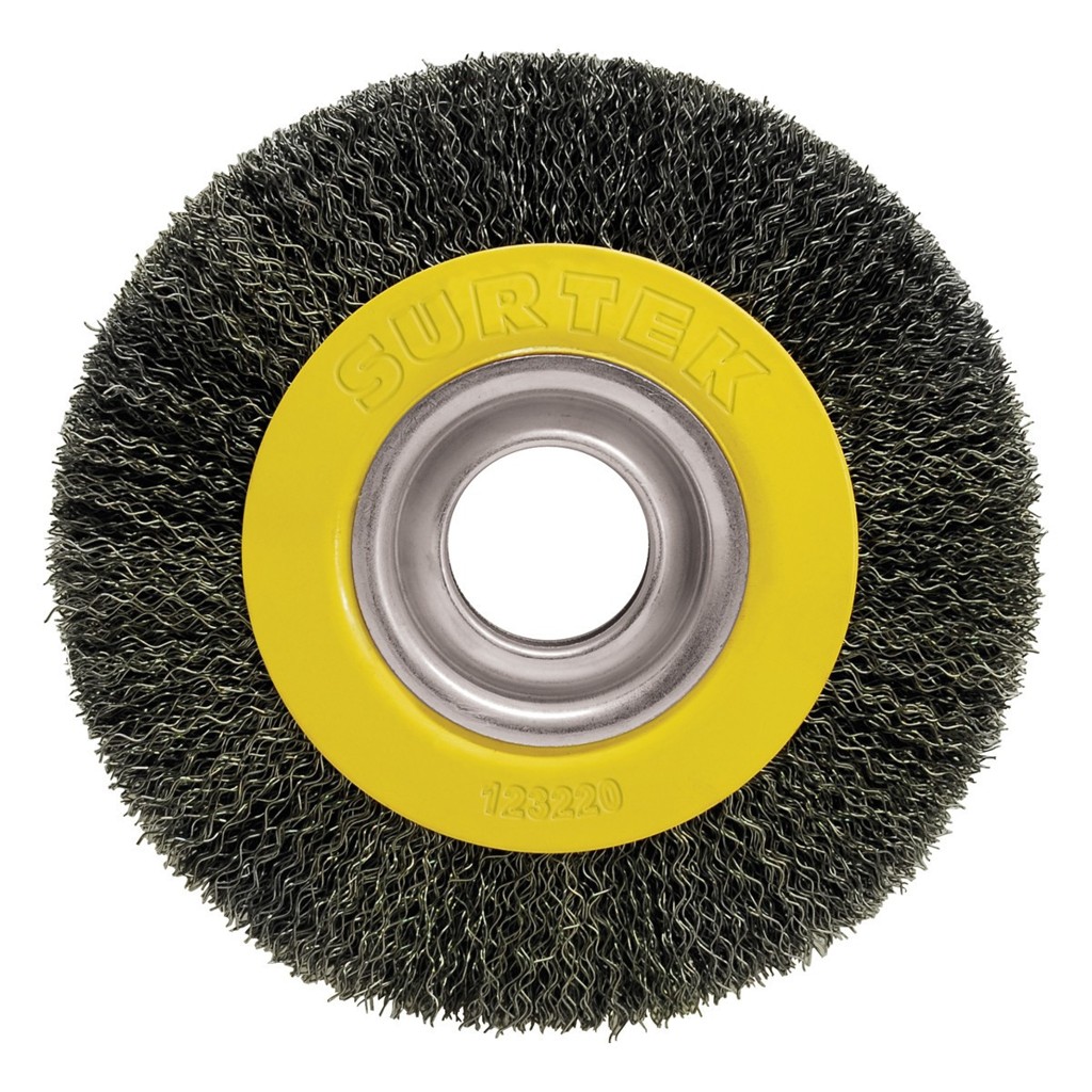 [SUR-C542] Carda copa ondulada alambre delgado para esmeril 6" x 13/16" con adaptadores Surtek C542