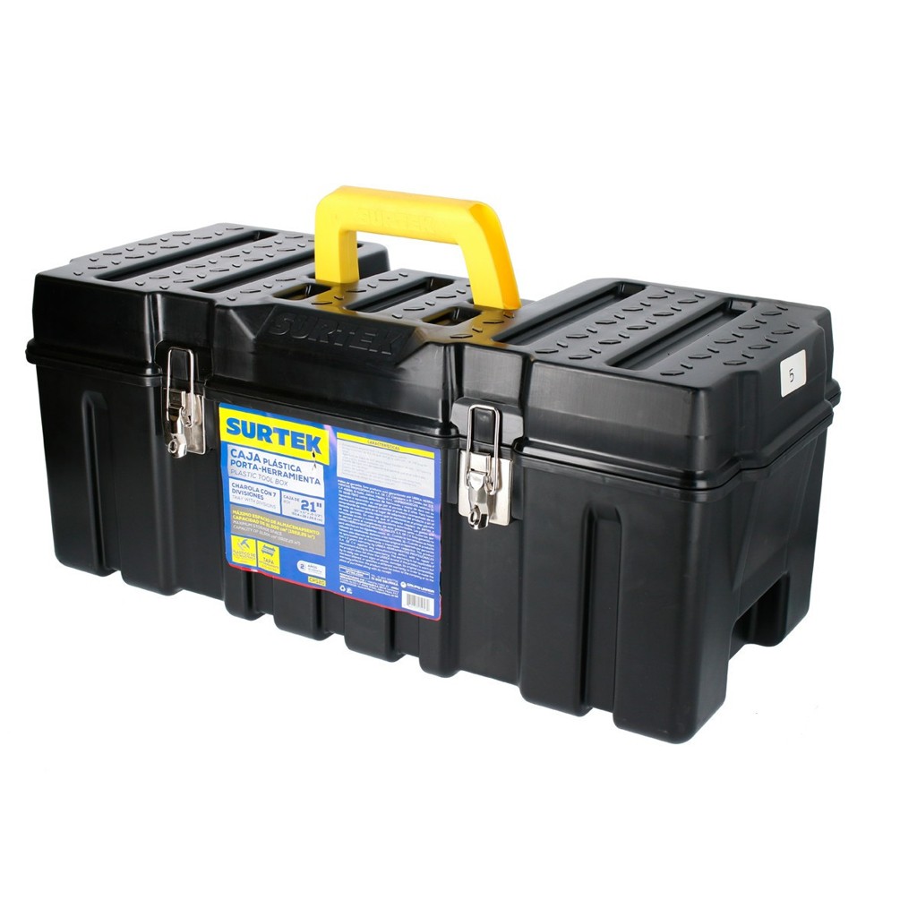 [SUR-CPS26] CPS26 Caja portaherramientas plástica con broches metálicos 26" x 10" x 10" Surtek