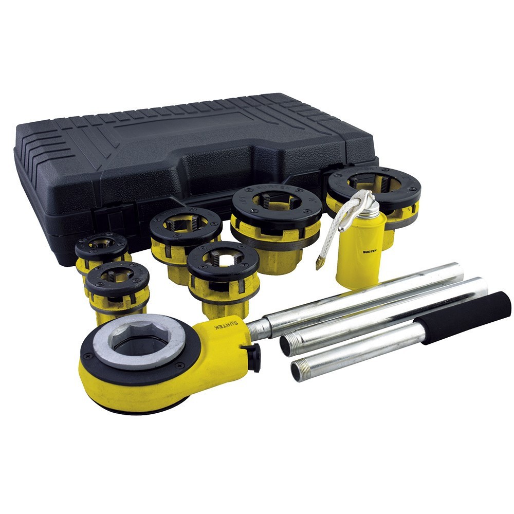 [SUR-TMP10] Juego de tarraja para tubo 1/2" a 2" NPT 9 piezas Surtek TMP10