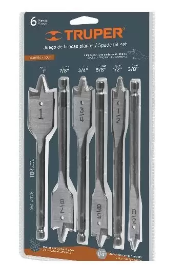 [TRUP-11395] Brocas Planas De Manita (Paleta) 6 Piezas Truper 11395