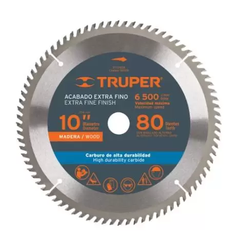 [TRUP-18308] Disco sierra p/madera 10', 60 dientes, centro 1' 18308