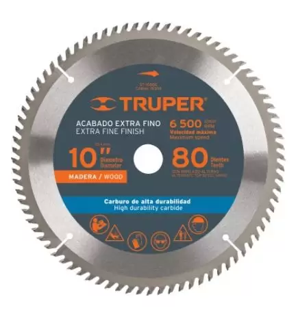 [TRUP-18309] Disco sierra p/madera 10', 80 dientes, centro 1' 18309