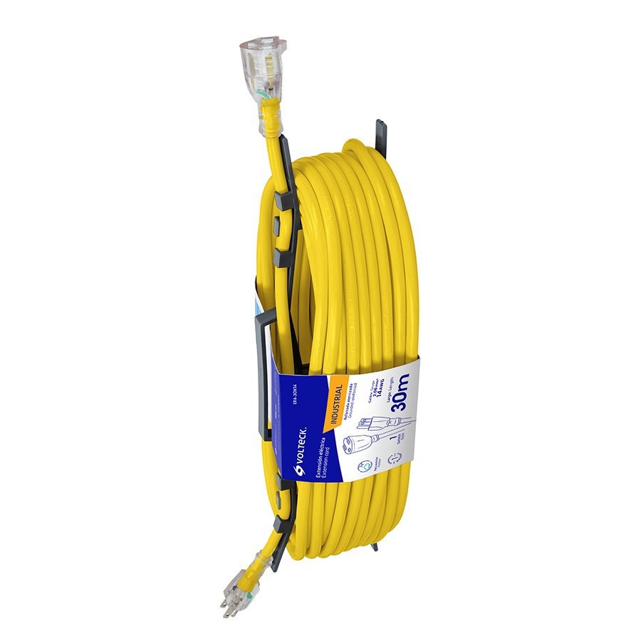 [TRUP-48069] Extensión reforzada, aterrizada, 30 m, calibre 14, Volteck TRUP-48069