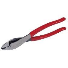 [URR-208G] Pinza para electricista con mango rubber grip de 9-1/2" alta palanca poncha terminal Urrea 208G