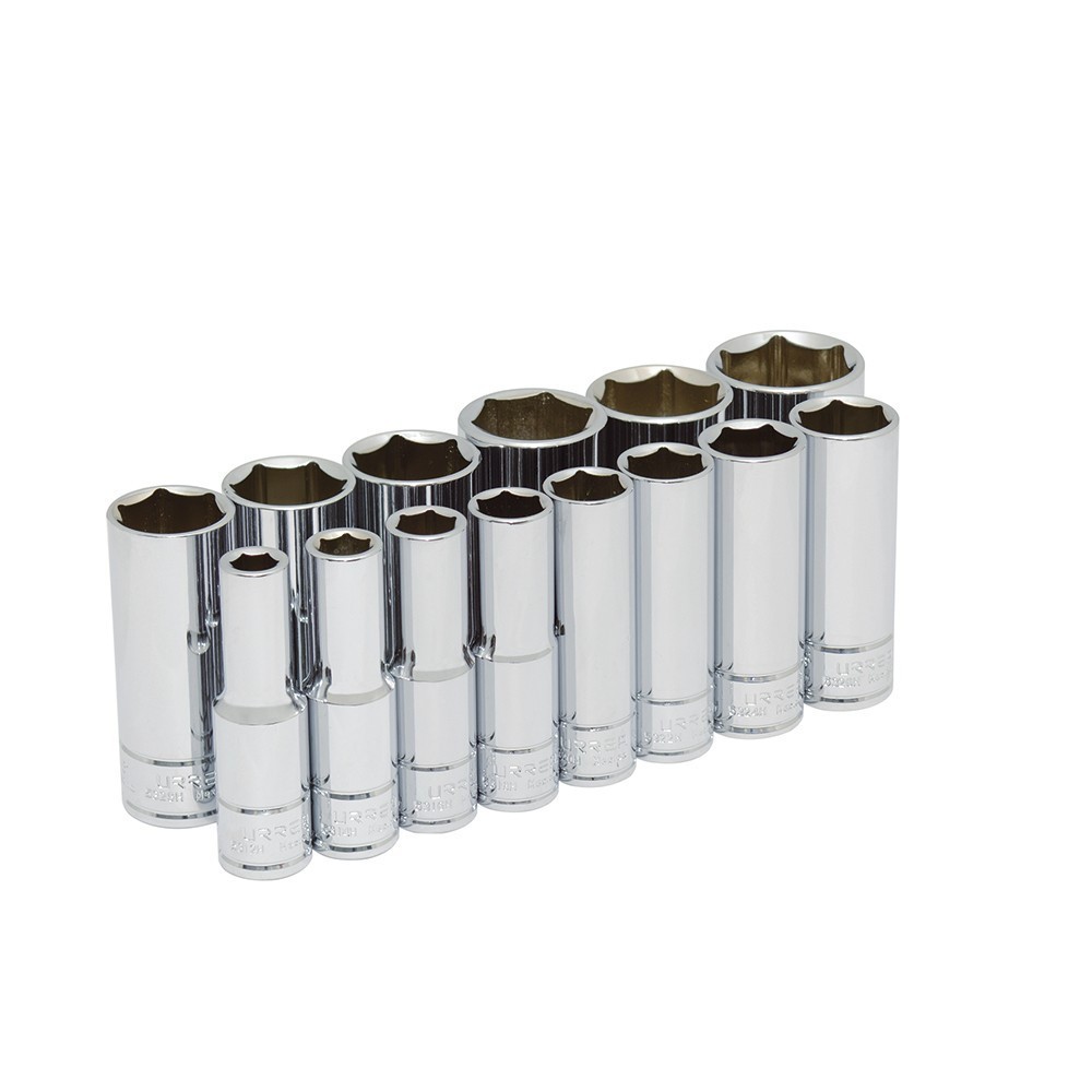 [URR-54103] Juego de dados largos cuadro de 1/2" 6 puntas en pulgadas 14 piezas Urrea 54103