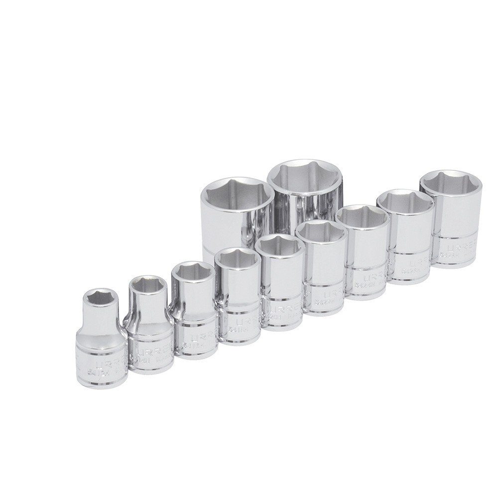 [URR-54115] Juego de dados cuadro de 1/2" 6 puntas en pulgadas 11 piezas Urrea 54115