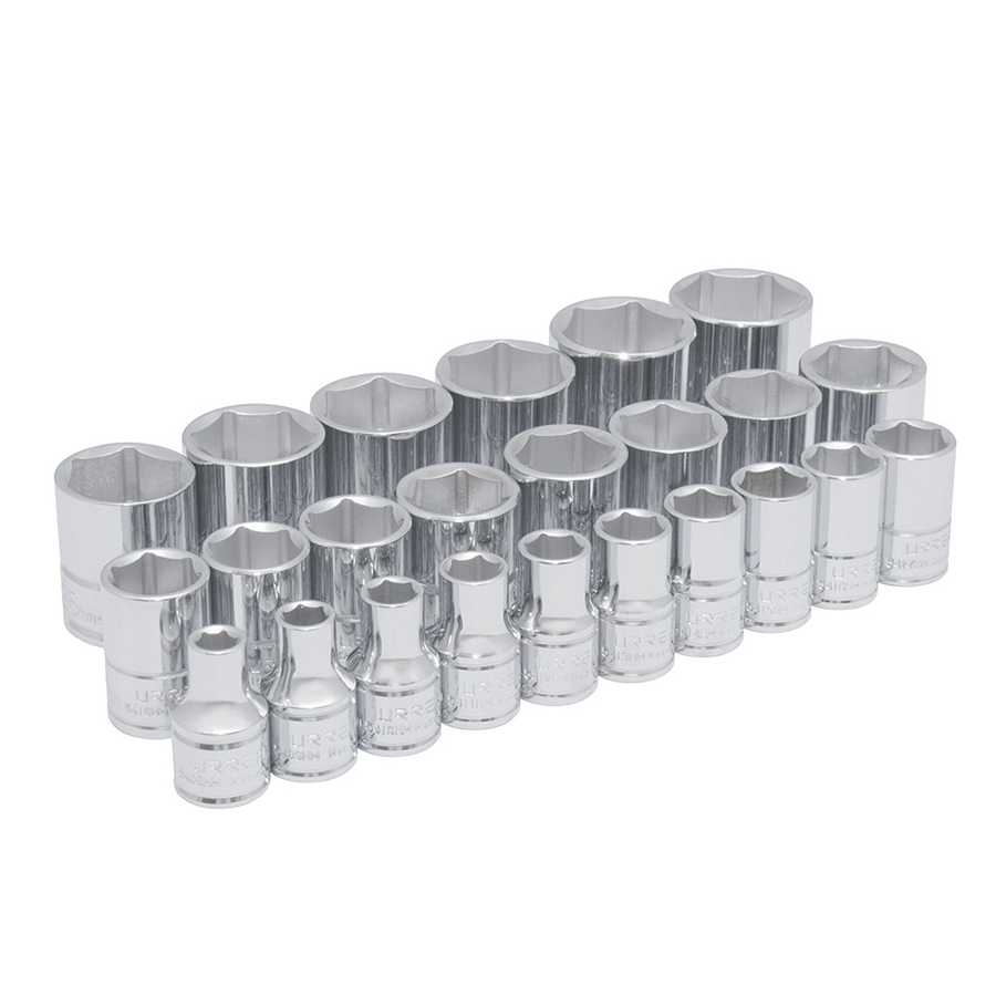 [URR-54209] Dados cuadro de 1/2", 6 puntas, métricos, 24 piezas