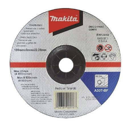 [A83593] Disco Abrasivo 4 1/2" x 1/8" x 7/8" para metal