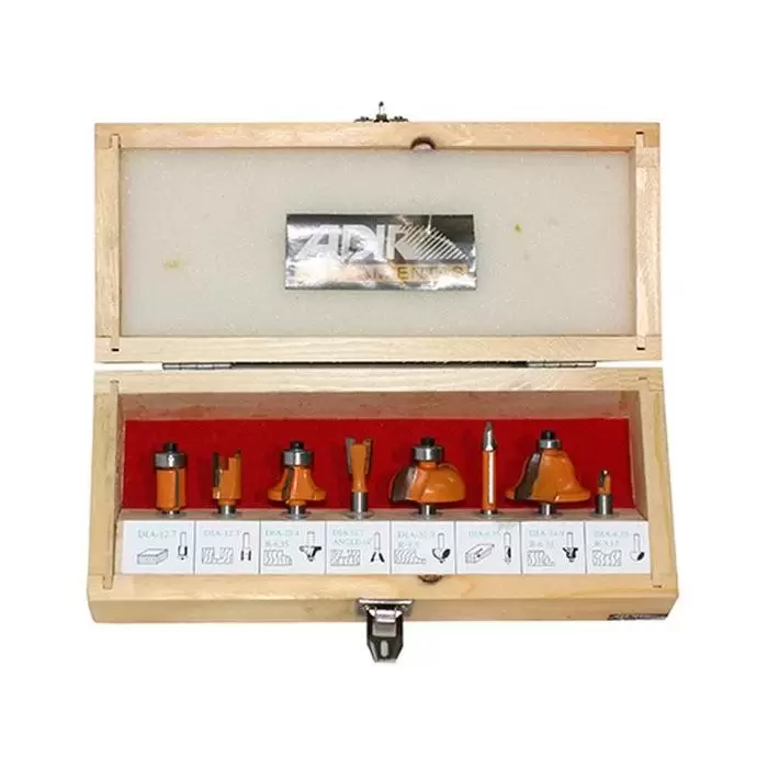 [ADIR0158] Brocas Para Router 8 Pzas. Profesionales Con Estuche