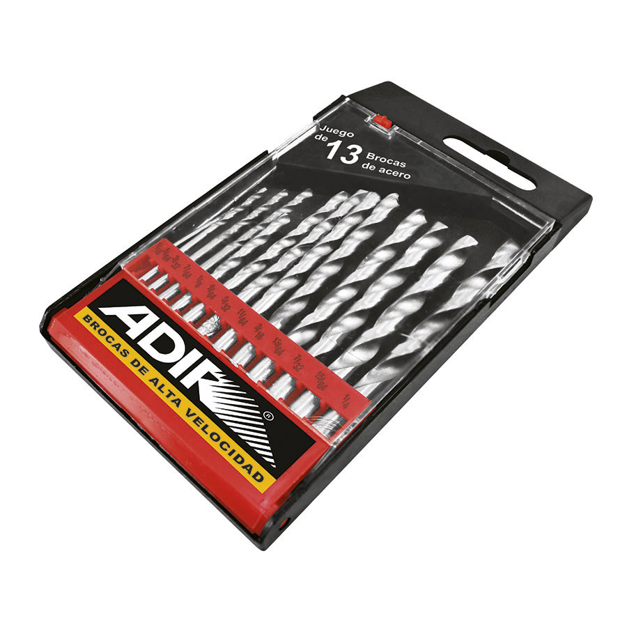 [ADIR111] Jgo. Brocas De Acero 13 Pzas Alta Velocidad