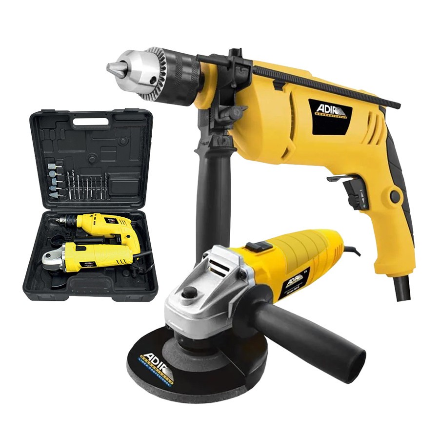 [ADIR13411] Combo Rotomartillo 1/2" + Esmeriladora 4-1/2" + accesorios
