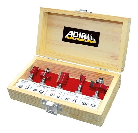 [ADIR157] Brocas para router profesional estuche con 5 pzs