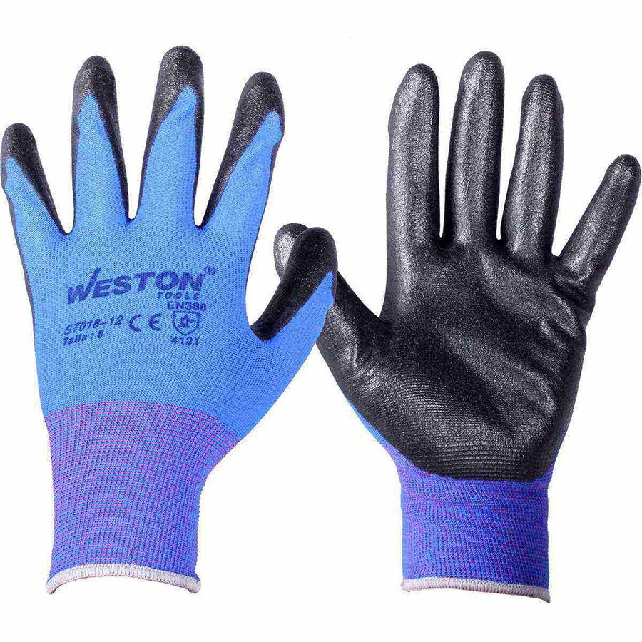 [WEST-ST01812] Guante Nylon C/Nitrilo Espumado 13G Negro 8 (Precio X Par - Empaq WEST-ST01812