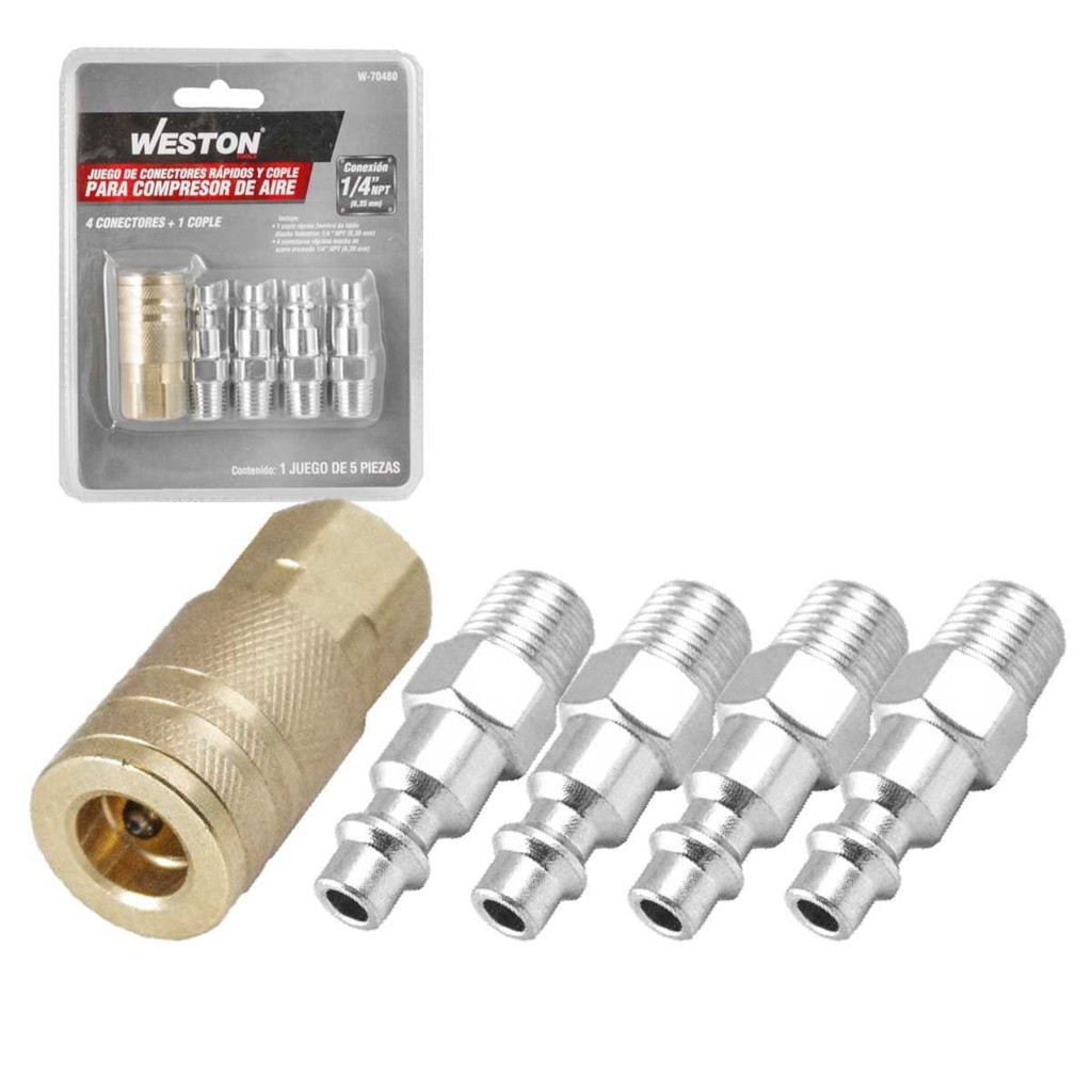 [WEST-W70480] Conectores rapidos y 1 cople 1/4" WESTON 70480