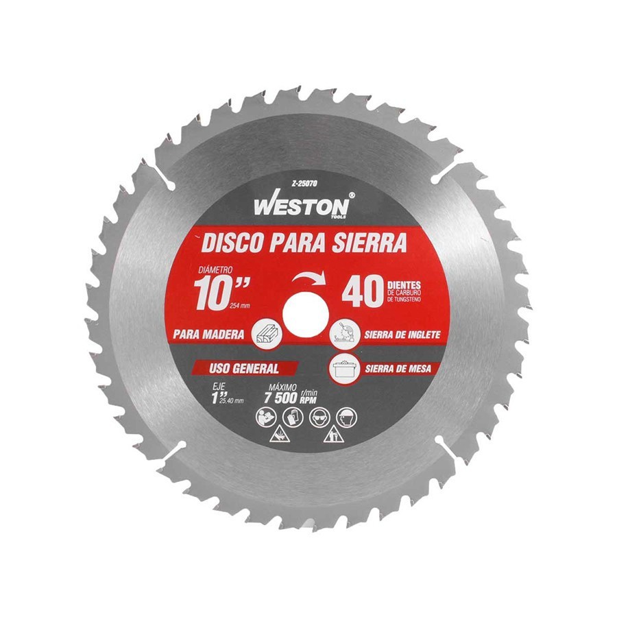 [WEST-Z25070] DISCO PARA SIERRA CIRCULAR P/MADERA 10'' X 1'' 40DT WEST-Z25070