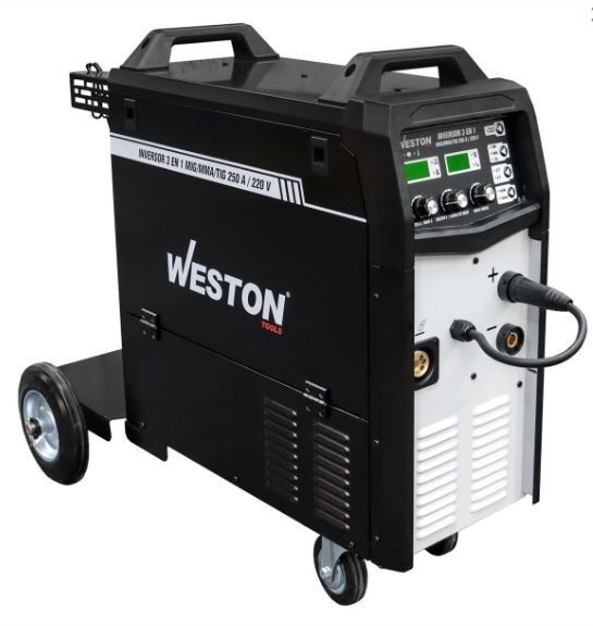 [WEST-Z67130] Soldadora INVERSOR MIG/MMA/TIG 250A 220V 1F P/15KG C/RUEDAS WEST-Z67130