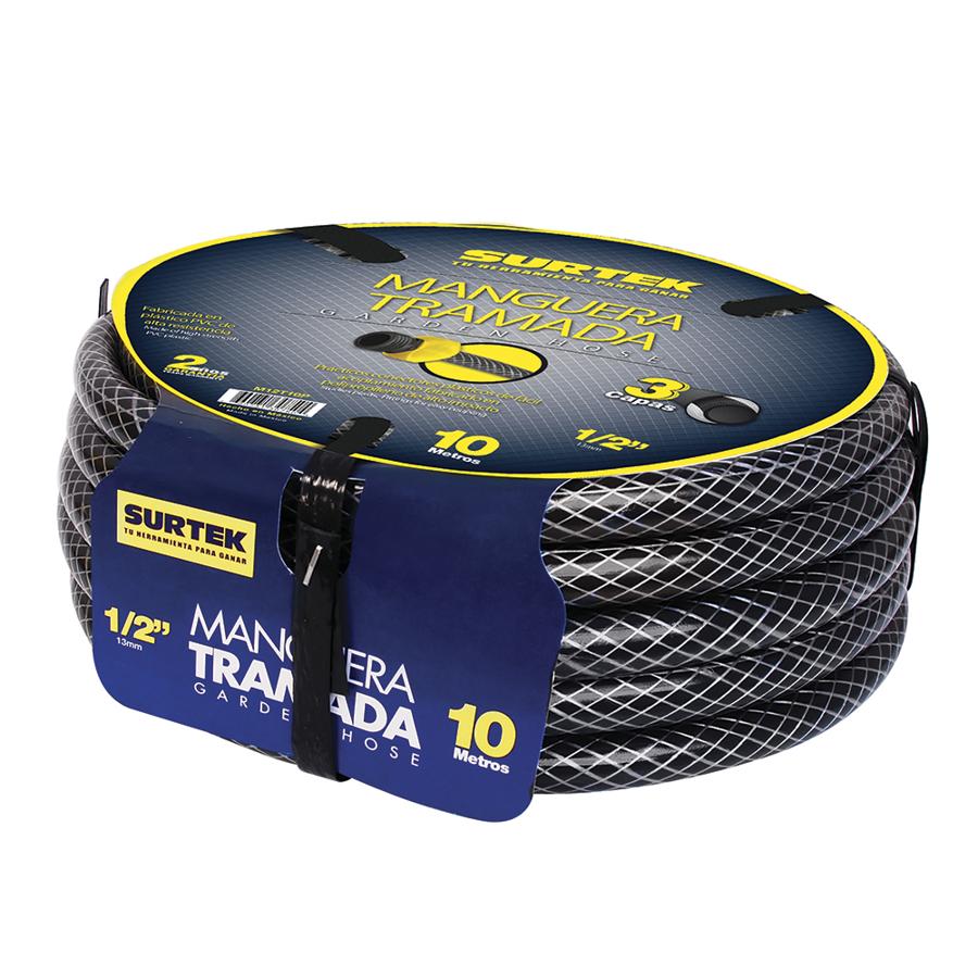 [SUR-M12T10P] Manguera trama gris 1/2" 10m