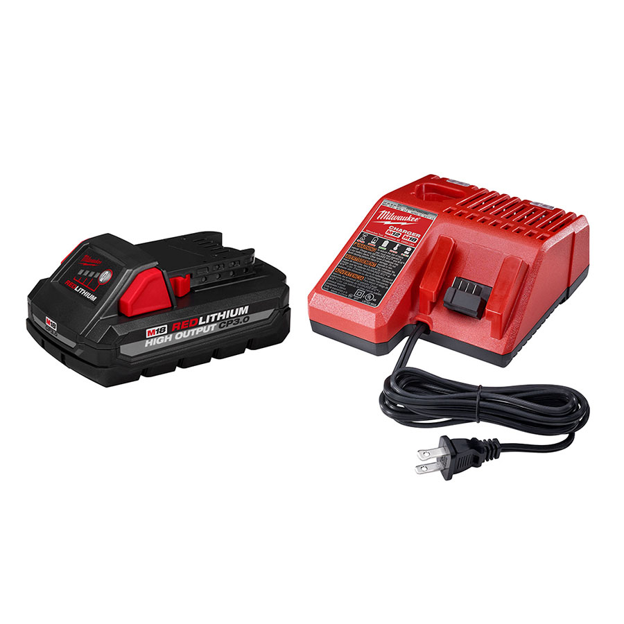 [AMIL48591835] Cargador y bateria M18 3.0 Ah Red lithium kit básico