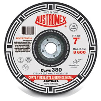 [AUS380] Disco P/Corte Metal 7" X 5/32" X 7/8" (Cubo) Nr