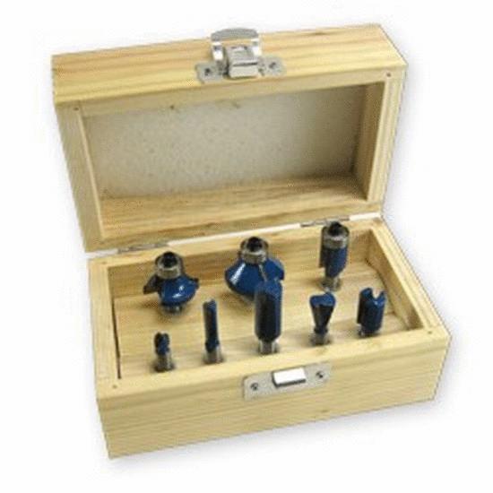 [RIG10101] Brocas Para Router 8 Pzas. Zanco 1/4" Carburo