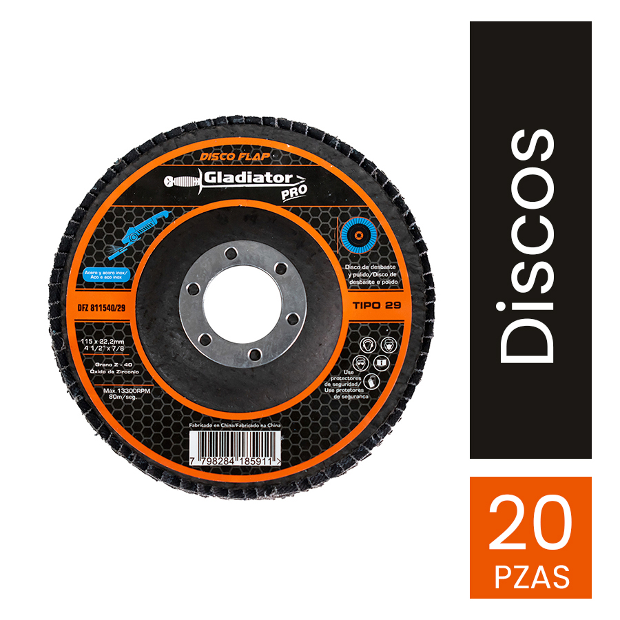 [DFZ81156029KIT2] Disco Laminado Zirconio 4 1/2" Grano 60 DFZ81156029KIT2