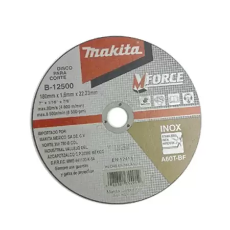 [D18409] Disco Abrasivo Corte Acero Inoxidable 115 X 1 Makita