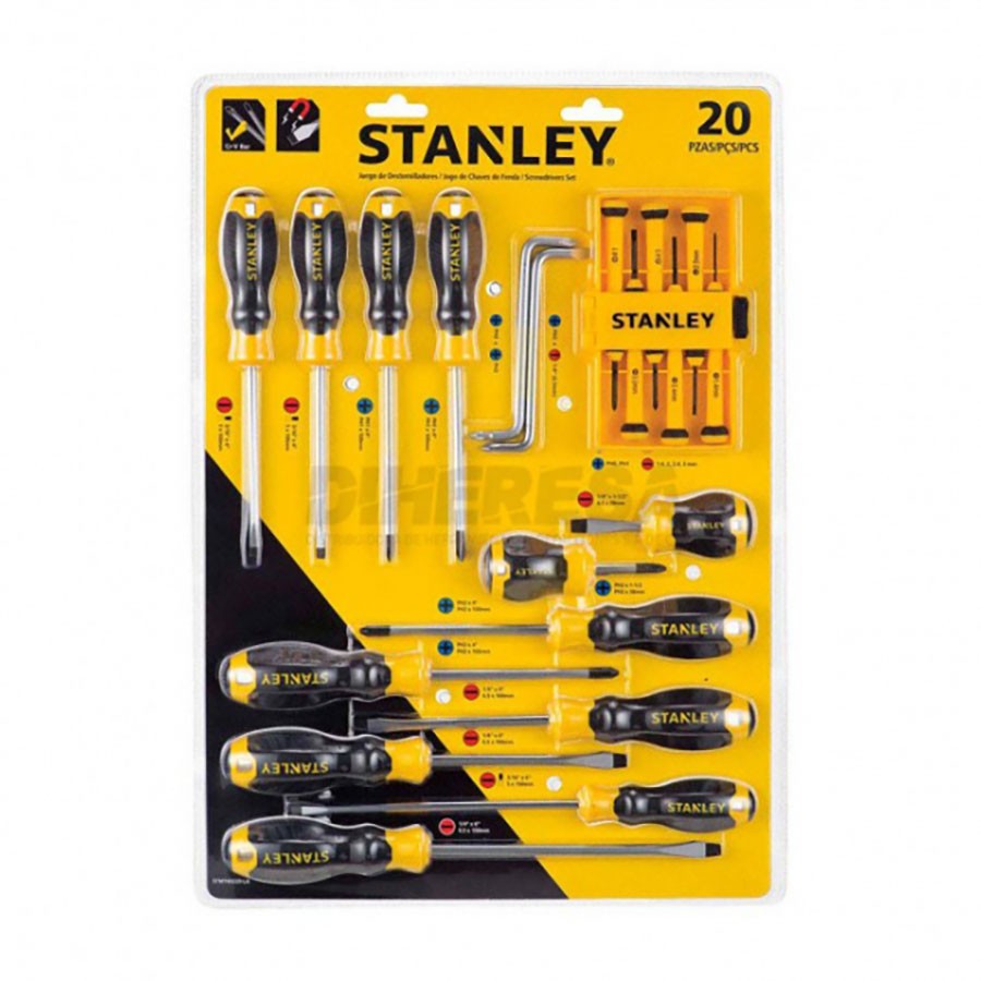 [STMT60220-LA] Juego de 20 Desarmadores Básicos Stanley STMT60220-LA