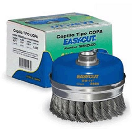 [AUS2888] Cepillo Tipo Copa Alambre Trenzado 4 3/4" X 0.020 X 5/" Acero Al