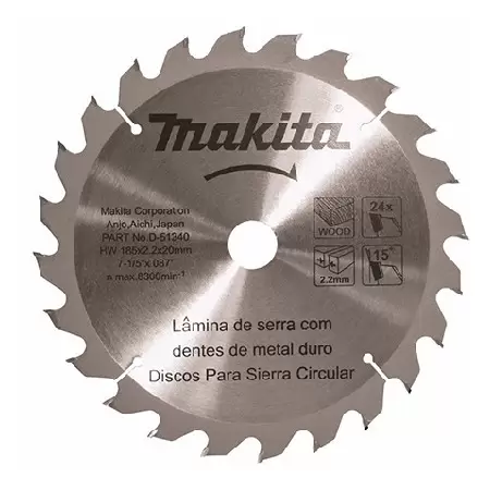 [D51340] Disco Sierra Circular 7 1/4" X 20 Mm X 24 Tpi