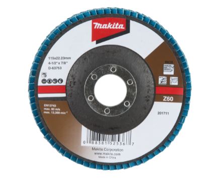[D63753] Disco Laminado 4.1/2" Grano 60 Zirconio Respaldo Plastico