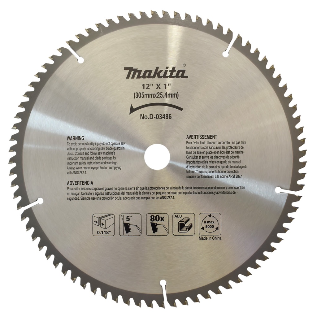[D72556] Sierra Circular Multiproposito 12"X1"X 120T TCT