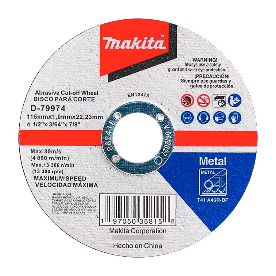 [D79974] DISCO ABRASIVO ECO 4-1/2 X 7/8 x1.0mm PARA CORTE DE ACERO