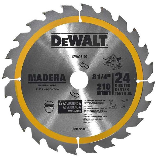 [DWA03100] Disco sierra 8 1/4" X 24 Dientes