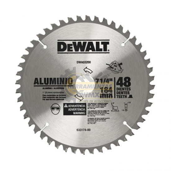 [DWA03130] Disco sierra 7-1/4"x48 dientes Flecha 1" C